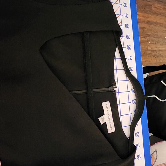 Dress the Population Ruth Midi Assymetrical Dress NWOT Black Med - Picture 6 of 10